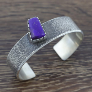 Textured Bracelet with Sugilite Stone