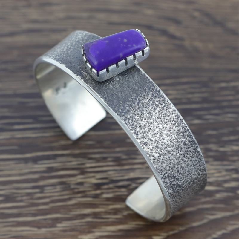 Textured Bracelet with Sugilite Stone