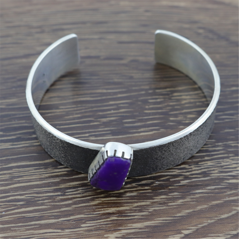 Textured Bracelet with Sugilite Stone